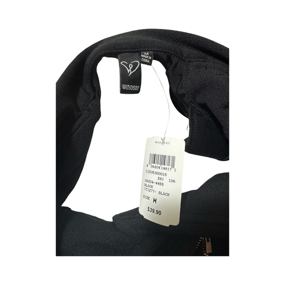 NWT Windsor Framed Cropped Moto Biker Knit Dress Jacket Womens M. Black Stretchy - Picture 11 of 14